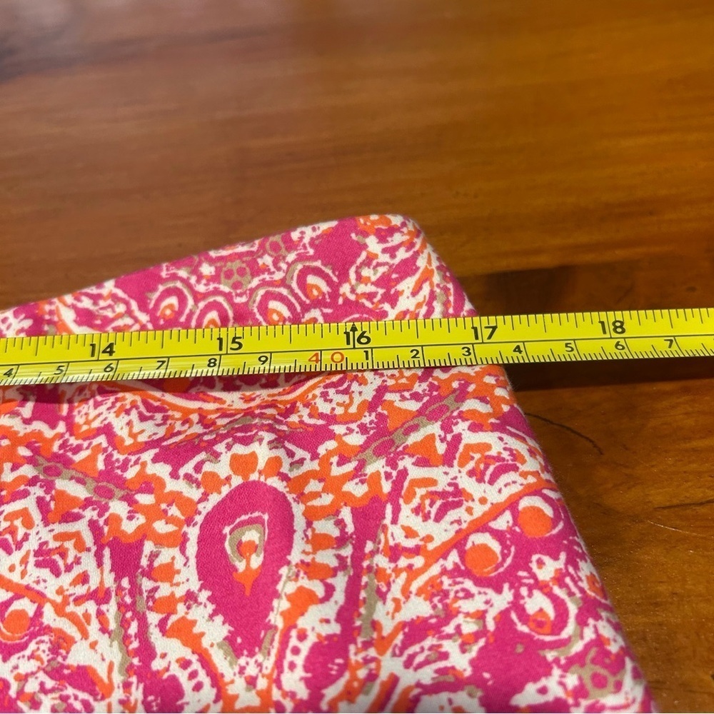 Lord & Taylor Pink Pencil Skirt Abstract Floral Lined Career Sz 8 Preppy Midi - Picture 4 of 9